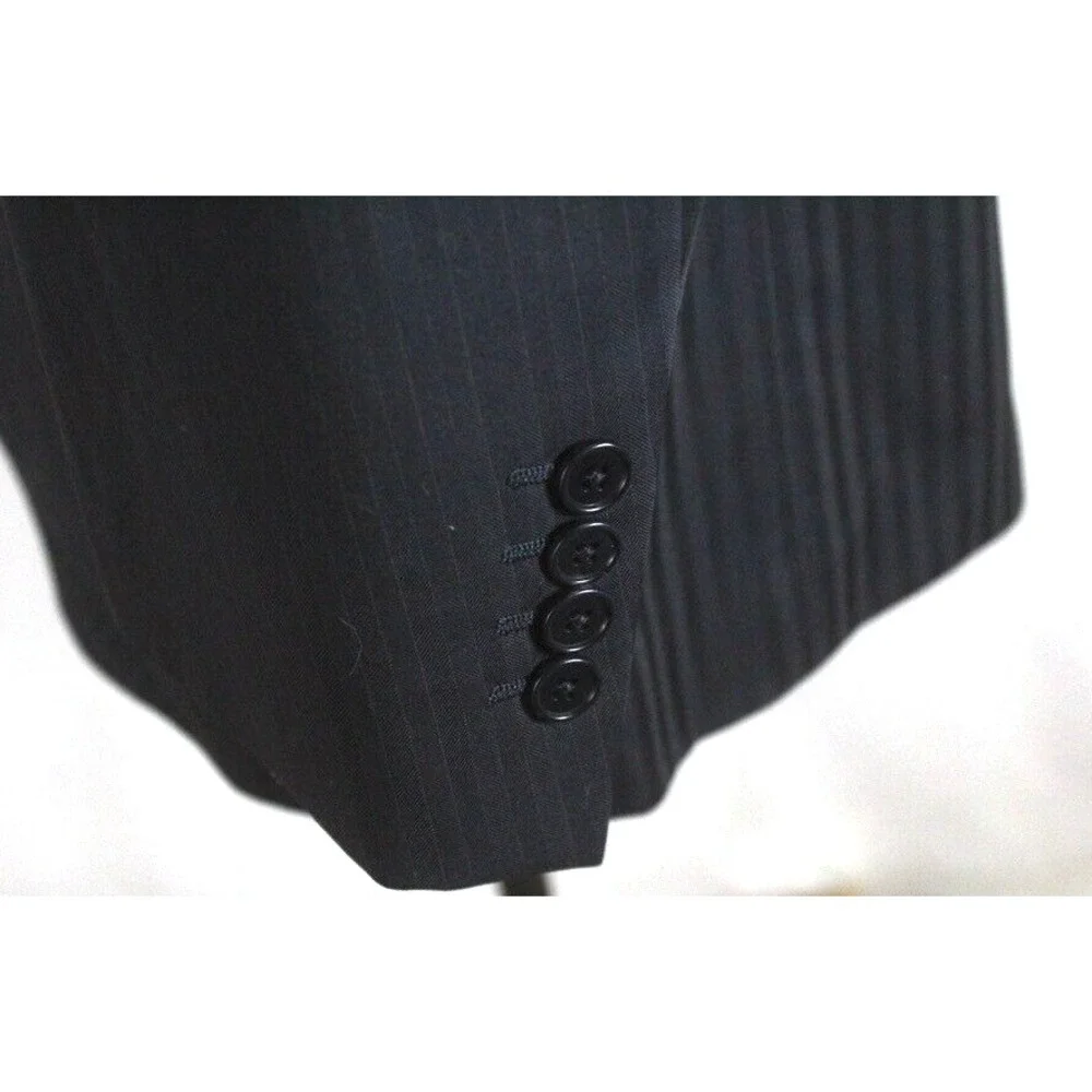 black stripe Ravazzolo peak‎ lapel blazer jacket sport suit coat italy 52 42 R